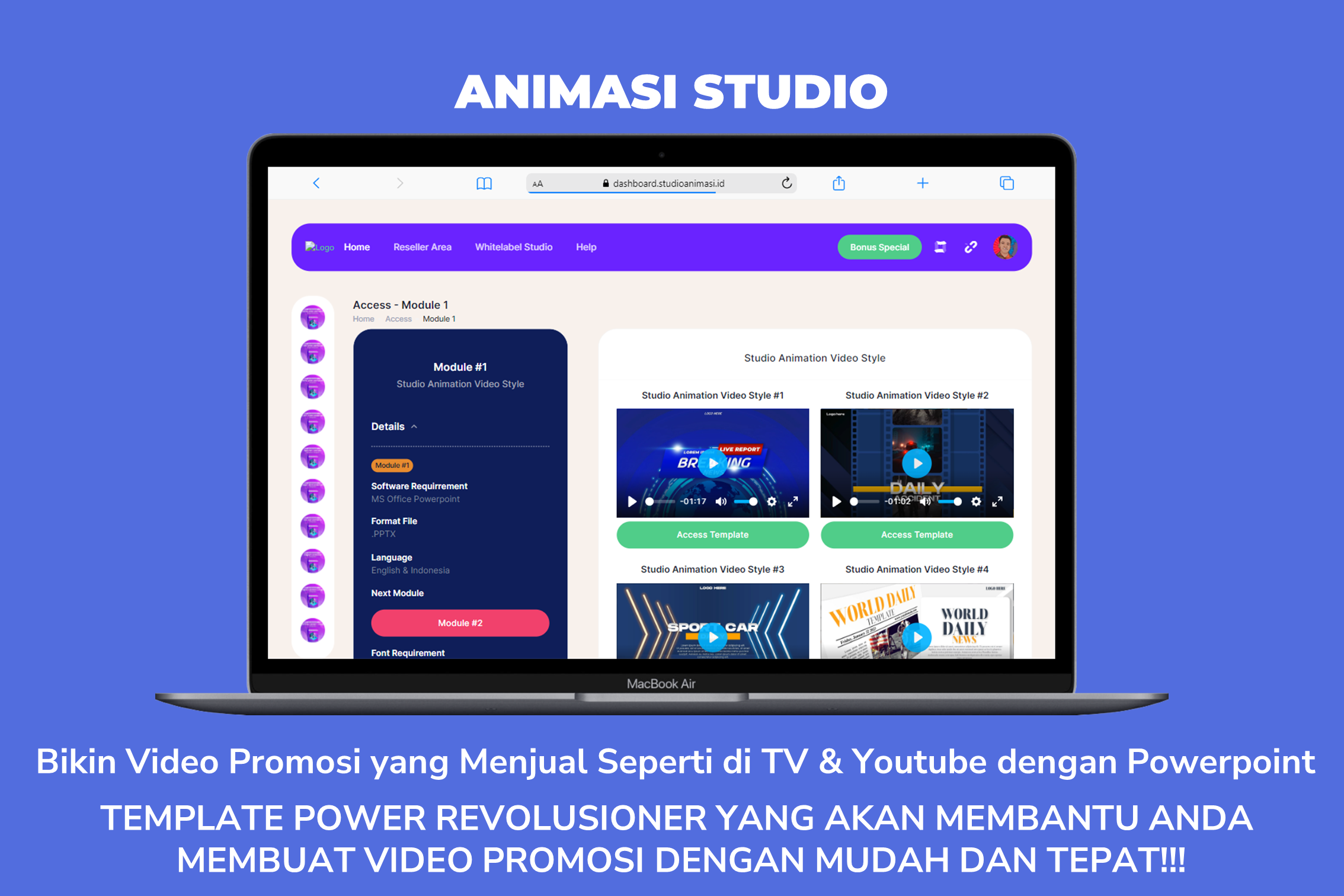 ANIMASI STUDIO - Bikin Video Promosi yang Menjual Seperti di TV & Youtube dengan Powerpoint