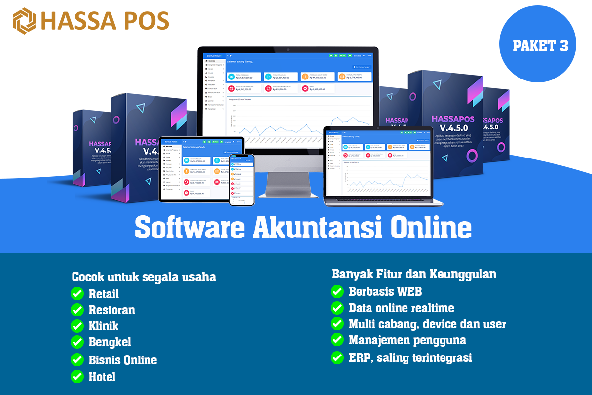 Program Toko Software Akuntansi Online ERP Hassapos Paket 3 