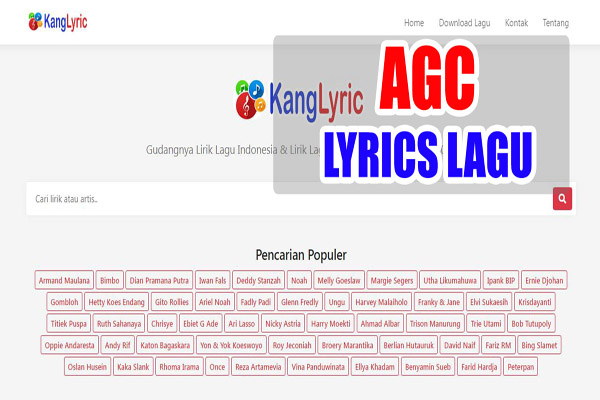 [SCRIPT AGC] Auto Generate Web Konten Lirik Lagu (Indo & Western)