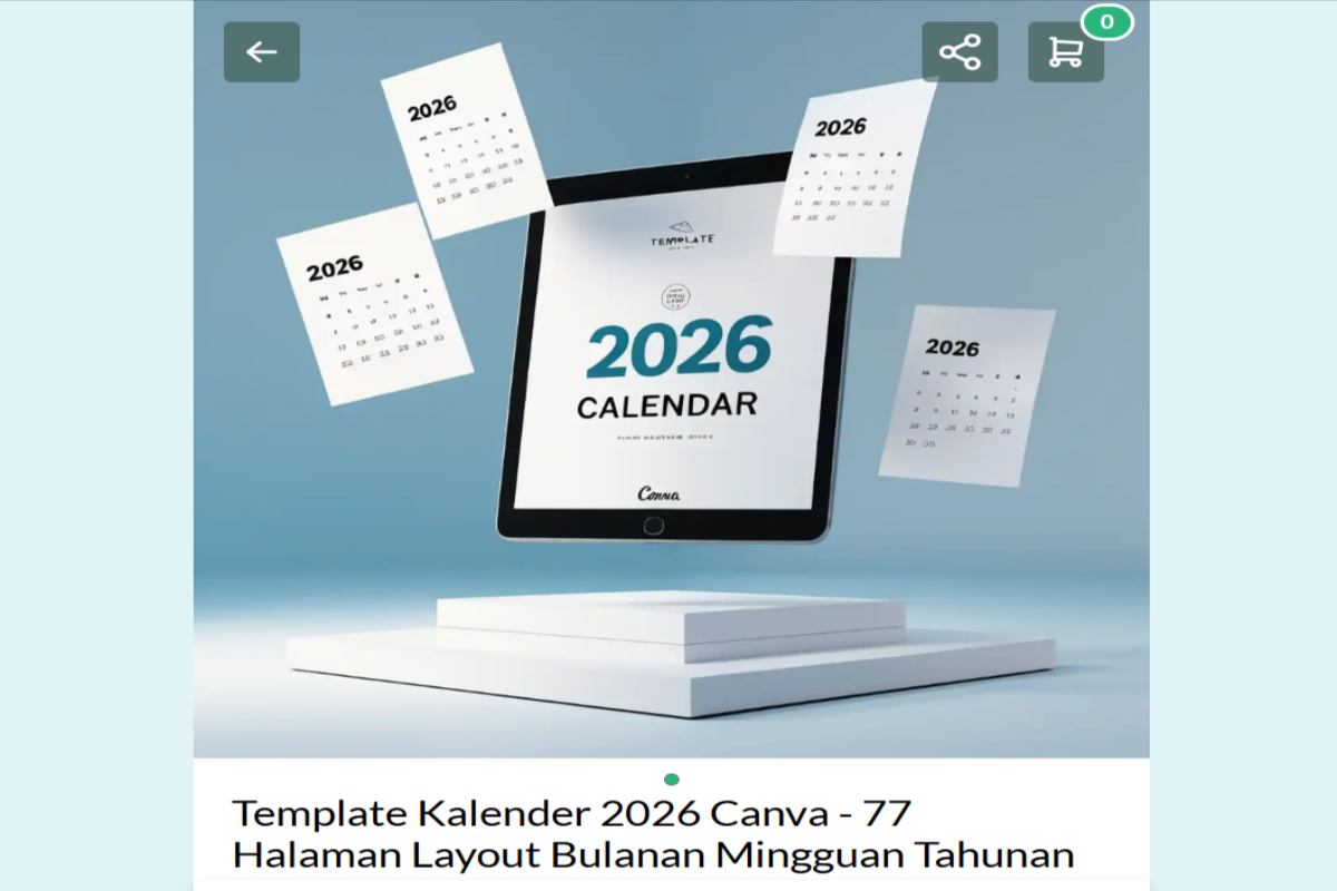 Template Kalender 2026 Canva - 77 Halaman Layout Bulanan Mingguan Tahunan