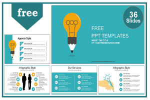 Template PowerPoint Ide Kreatif dengan Gambar Bohlam