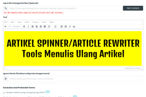 Alat Parafrase Online/Artikel Spinner/Article Rewriter (Bahasa Indonesia & Inggris)