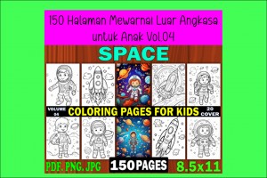 Bundle Premium Halaman mewarnai anak Luar angkasa (450 pages)