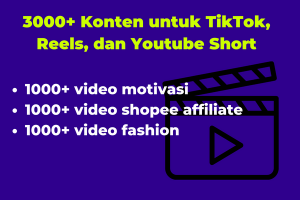 3000+ Video Konten untuk TikTok Reels Short