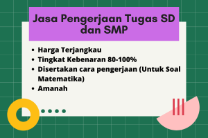 JASA PENGERJAAN TUGAS/SOAL SD dan SMP 