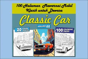 Paket Halaman Mewarnai Mobil klasik untuk dewasa (200 pages)