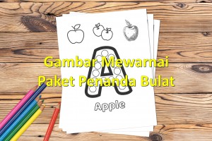 Gambar Mewarnai Paket Penanda Bulat