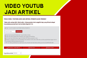 [Tools] VIDEO YOUTUBE JADI ARTIKEL OTOMATIS Blogger Canggih