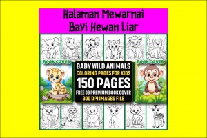Halaman Mewarnai Bayi Hewan Liar (150 pages)