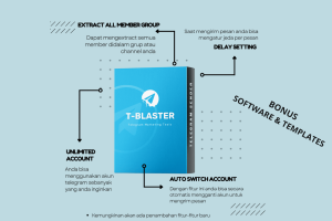 T-Blaster Software optimasi Telegram EXTRACT GROUP MEMBER AUTOSWITCH ACCOUNT UNLIMITED ACCOUNT CONNECTION TIME DELAY SETTING PREMIUM SUPP