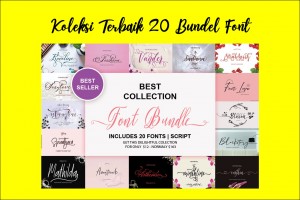 4 Bundle Fonts Premium & Eksklusif terbaik Vol.-3