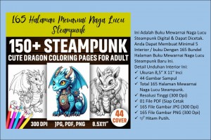 165 Halaman Mewarnai Naga Lucu Steampunk