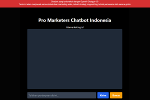 Pro Marketers Chatbot Indonesia 100% Gratis